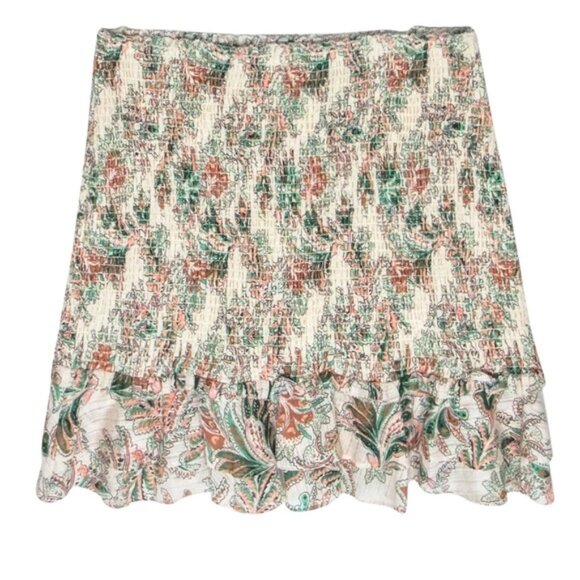 NWT VERONICA BEARD Multi Melodie Smocked Mini Skirt Stone Floral Size 6‎ - Picture 3 of 15